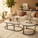 2-Piece Modern Nesting Coffee Table Set - Image 5