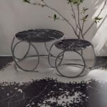 2Pieces Of Multi-Functional Nesting Round Glass Top Coffee Table - Image 5
