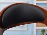 Adjustable Bar Stool Chair with Metal Height and Leather / Wood - Image 2