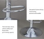 Adjustable Bar Stool Chair with Metal Height and Leather / Wood - Image 4