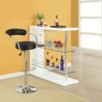 Adjustable Bar Stools with Armrest and Chrome Base - Set of 2 - Image 3