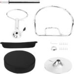 Adjustable Bar Stools with Armrest and Chrome Base - Set of 2 - Image 2