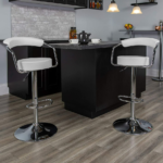 Adjustable Bar Stools with Armrest and Chrome Base - Set of 2 - Image 15
