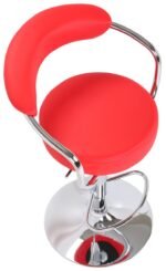Adjustable Bar Stools with Armrest and Chrome Base - Set of 2 - Image 7