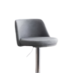 Adjustable Round Leather Bar Stool with Swivel and Stainless Steel Frame - Image 13