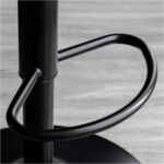 Adjustable Round Leather Bar Stool with Swivel and Stainless Steel Frame - Image 4