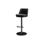 Adjustable Round Leather Bar Stool with Swivel and Stainless Steel Frame - Image 6