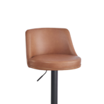 Adjustable Round Leather Bar Stool with Swivel and Stainless Steel Frame - Image 10