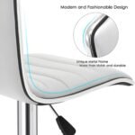 Adjustable Swivel Bar Stools-Faux Leather with High Backrest - Set of 2 - Image 7