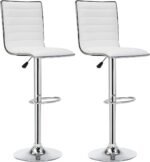 Adjustable Swivel Bar Stools-Faux Leather with High Backrest - Set of 2 - Image 8