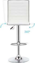 Adjustable Swivel Bar Stools-Faux Leather with High Backrest - Set of 2 - Image 9