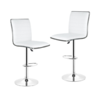 Adjustable Swivel Bar Stools-Faux Leather with High Backrest - Set of 2 - Image 6