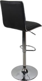 Adjustable Swivel Bar Stools-Faux Leather with High Backrest - Set of 2 - Image 2