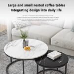 Aiyato Nesting Coffee Table Set 2 Round End Table Stacking Side Tables - Image 3