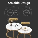 Aiyato Nesting Coffee Table Set 2 Round End Table Stacking Side Tables - Image 5