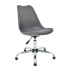 Armless Adjustable Swivel Mid-Back Task Office Chair with Wheels - Grey - Image 5