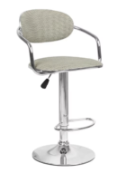 Bamboo Rattan Style Adjustable Kitchen Barstools - Set of 2 Chrome Base - Image 6