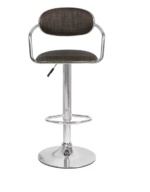 Bamboo Rattan Style Adjustable Kitchen Barstools - Set of 2 Chrome Base - Image 12