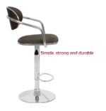 Bamboo Rattan Style Adjustable Kitchen Barstools - Set of 2 Chrome Base - Image 8