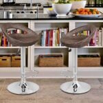 Bamboo height adjustable cutout barstool - Image 5