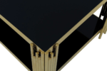 Black, Gold Glass Rectangular Coffee Table - Image 8
