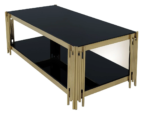Black, Gold Glass Rectangular Coffee Table - Image 6