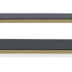 Black, Gold Glass Rectangular Coffee Table