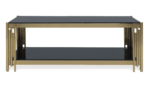 Black, Gold Glass Rectangular Coffee Table