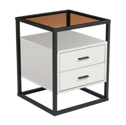 CT-828 Modern Bedside Table And Dual Drawers