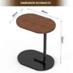 Coffee Table C-Shape Side Table Wooden End Table Couch Table Snack Table - Image 8