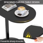 Coffee Table C-Shape Side Table Wooden End Table Couch Table Snack Table - Image 4
