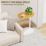 Coffee Table C-Shape Side Table Wooden End Table Couch Table Snack Table - Image 13