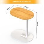 Coffee Table C-Shape Side Table Wooden End Table Couch Table Snack Table - Image 15