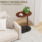 Coffee Table C-Shape Side Table Wooden End Table Couch Table Snack Table - Image 11