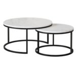 Coffee Tables - Nesting 2 Pack - Rounded Marble Top
