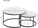 Coffee Tables - Nesting 2 Pack - Rounded Marble Top - Image 5