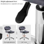 Egornomic Rolling Stool with Back Support Tall 360 Swivel Adjustable Height - Image 3