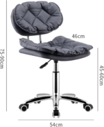 Egornomic Rolling Stool with Back Support Tall 360 Swivel Adjustable Height - Image 7