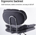 Egornomic Rolling Stool with Back Support Tall 360 Swivel Adjustable Height - Image 4
