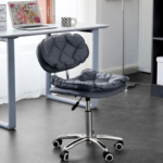 Egornomic Rolling Stool with Back Support Tall 360 Swivel Adjustable Height - Image 5