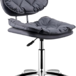Egornomic Rolling Stool with Back Support Tall 360 Swivel Adjustable Height