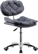 Egornomic Rolling Stool with Back Support Tall 360 Swivel Adjustable Height