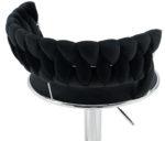 Luxe Tufted Velvet Barstools with Swivel & Silver Base - Set of 2 - Image 3