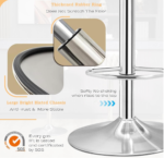 Luxe Tufted Velvet Barstools with Swivel & Silver Base - Set of 2 - Image 21