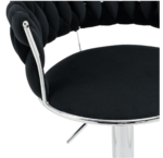 Luxe Tufted Velvet Barstools with Swivel & Silver Base - Set of 2 - Image 4