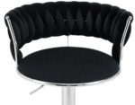 Luxe Tufted Velvet Barstools with Swivel & Silver Base - Set of 2 - Image 2