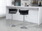 Luxe Tufted Velvet Barstools with Swivel & Silver Base - Set of 2 - Image 6