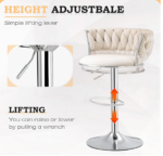 Luxe Tufted Velvet Barstools with Swivel & Silver Base - Set of 2 - Image 10