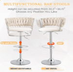 Luxe Tufted Velvet Barstools with Swivel & Silver Base - Set of 2 - Image 11