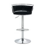 Luxury Silver Based Velvet Swivel Barstool Set Of Two - Image 2